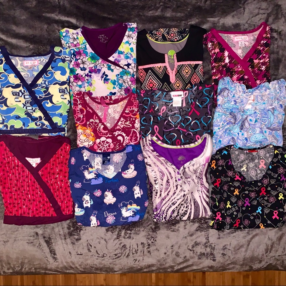Lot of Small & Med Scrub Tops